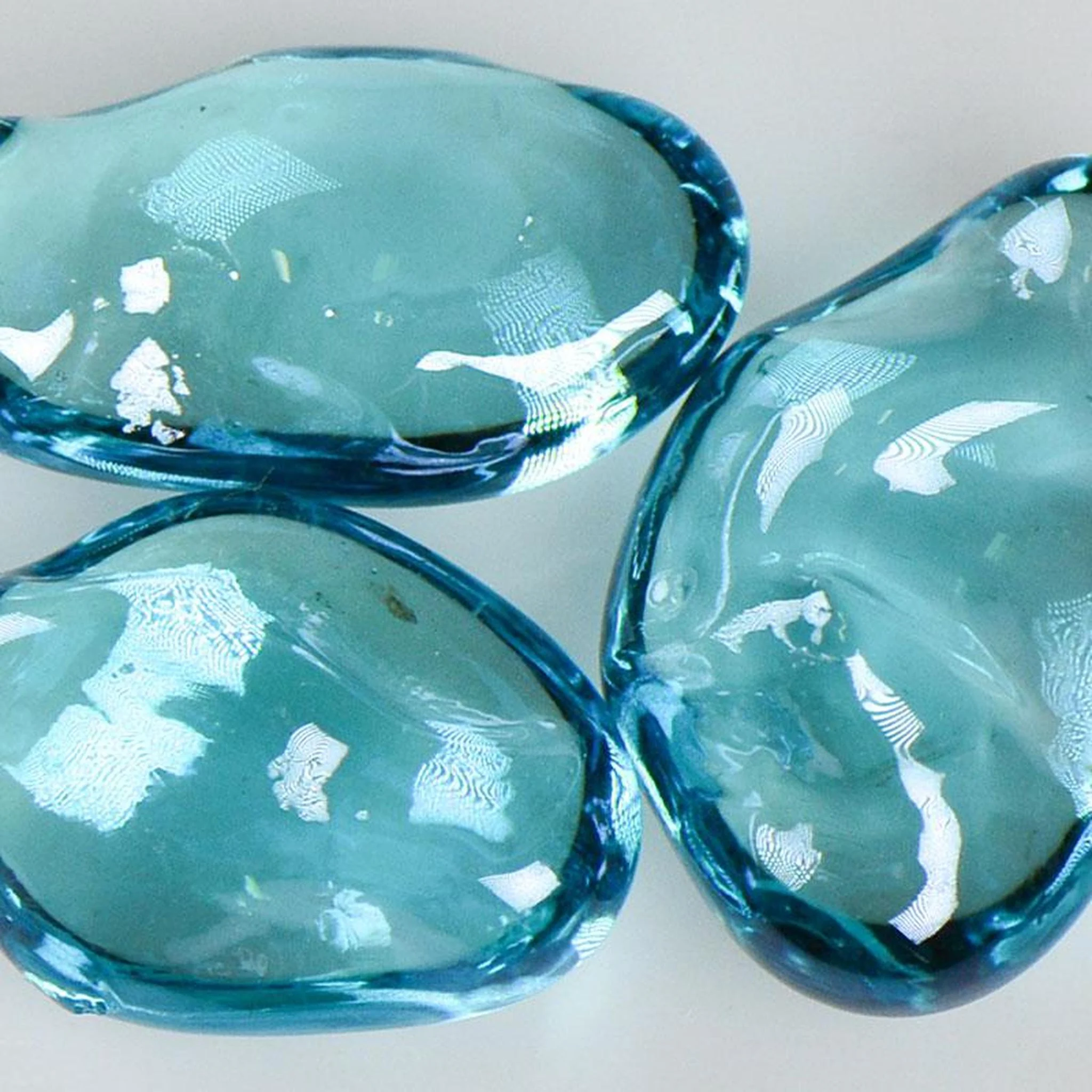American Specialty Glass Blue Raspberry Iridescent Medium Size Jelly Bean Glass - 1 Lb