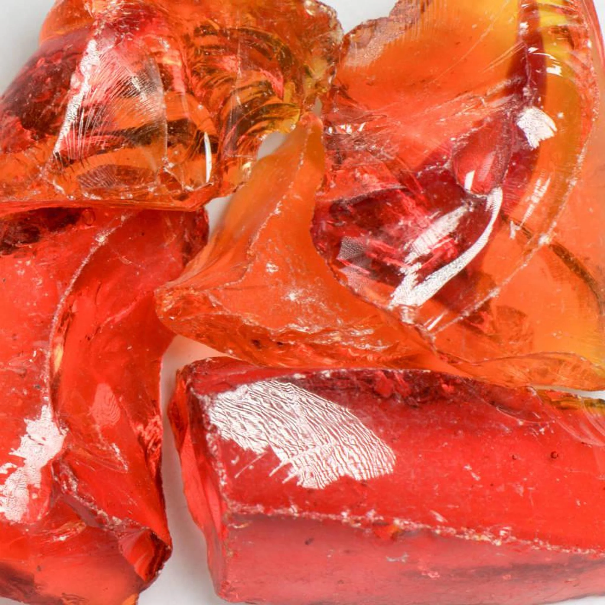 American Specialty Glass Chunky Orange Medium Tumbled Landscape Glass - 10 Lbs