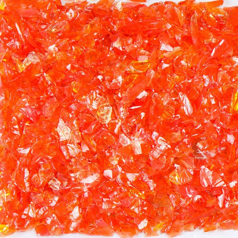 American Specialty Glass Chunky Orange Size 0 Terrazzo Glass - 50 Lbs