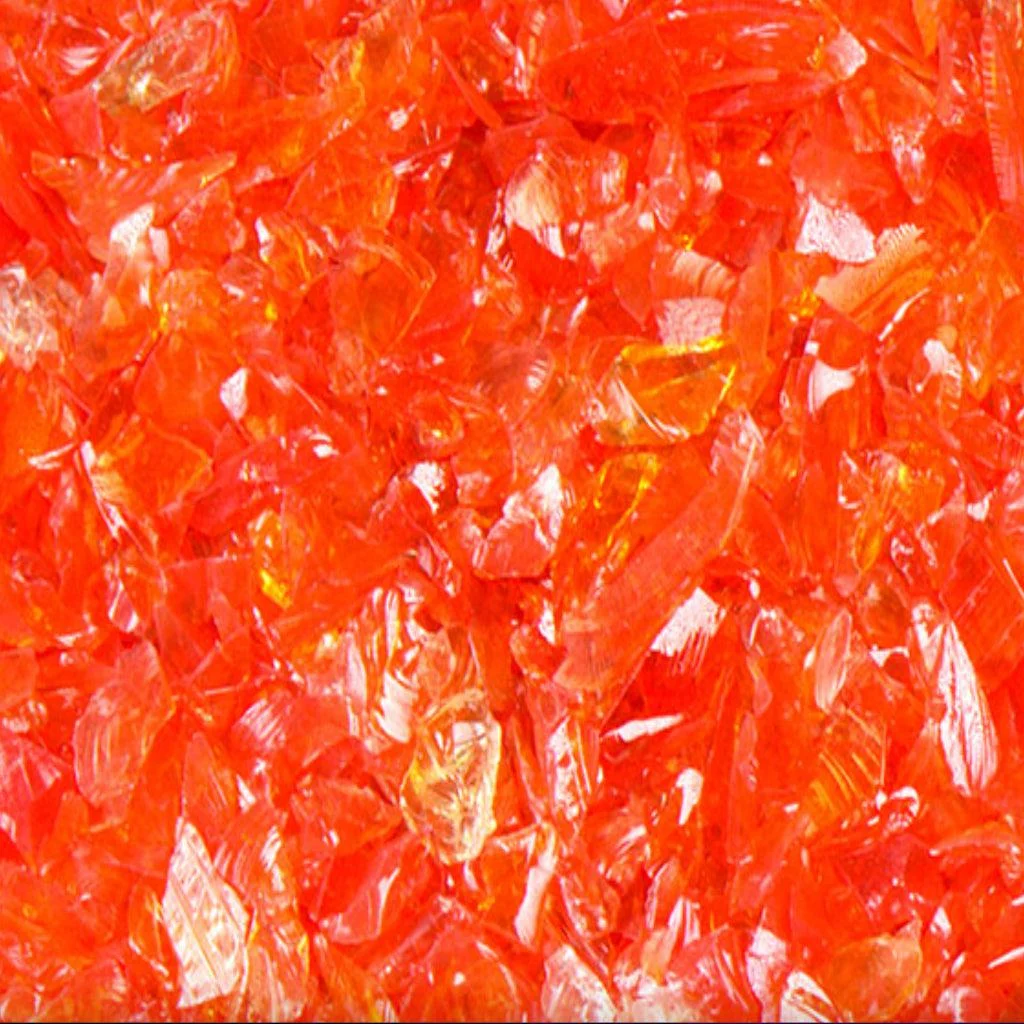 American Specialty Glass Chunky Orange Size 1 Terrazzo Glass - 5 Lbs