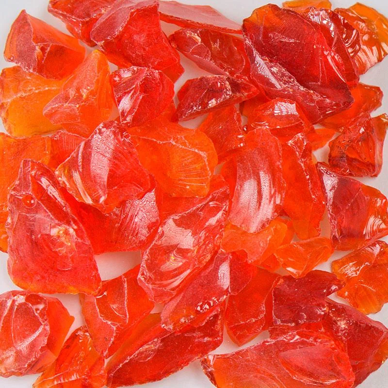 American Specialty Glass Chunky Orange Size 2 Terrazzo Glass - 1 Lb