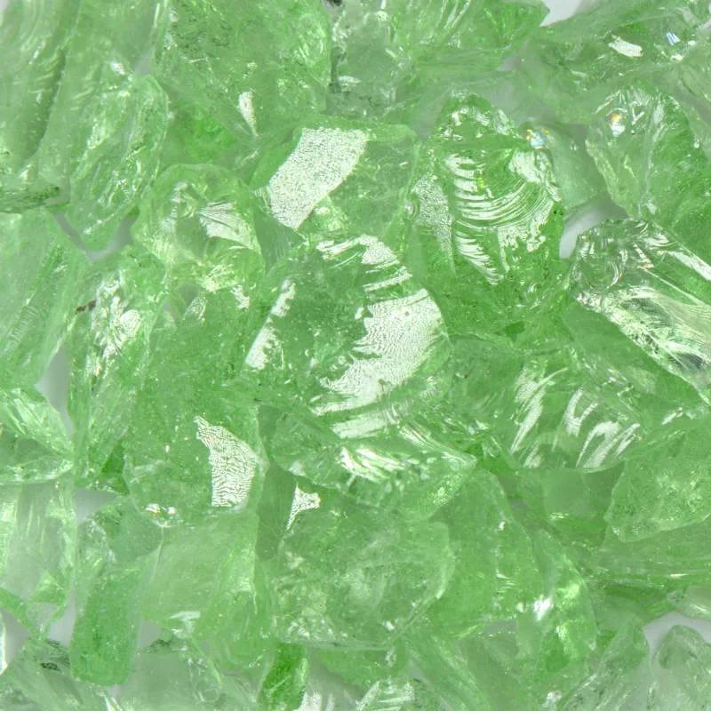 American Specialty Glass Crystal Green Small Tumbled Landscape Glass - 50 Lbs