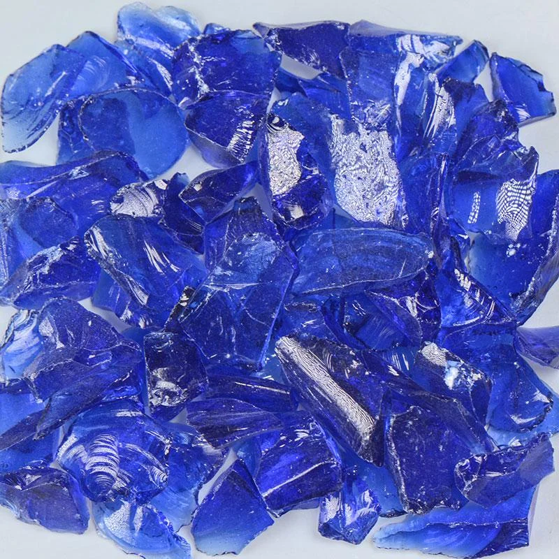 American Specialty Glass Dark Blue Size 2 Terrazzo Glass - 10 Lbs