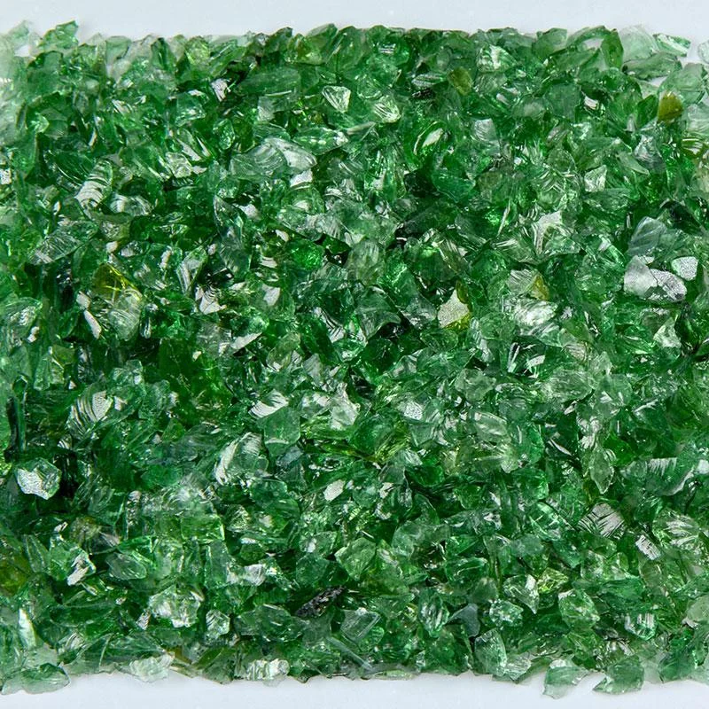 American Specialty Glass Dark Green Size 0 Tumbled Terrazzo Glass - 10 Lbs