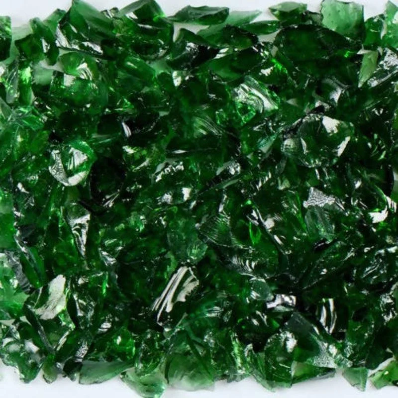 American Specialty Glass Dark Green Size 1 Tumbled Terrazzo Glass - 25 Lbs