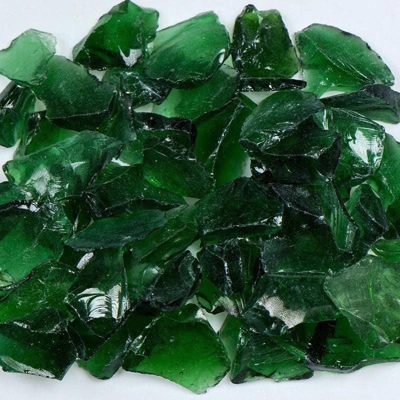 American Specialty Glass Dark Green Size 2 Tumbled Terrazzo Glass - 25 Lbs