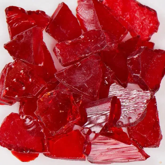 American Specialty Glass Flat Red Size 3 Terrazzo Glass - 50 Lbs