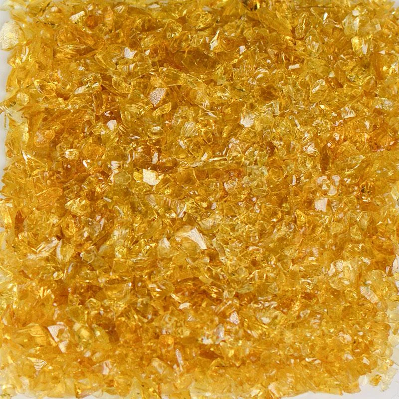 American Specialty Glass Honey Yellow Size 0 Tumbled Terrazzo Glass - 5 Lbs