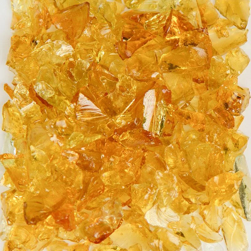 American Specialty Glass Honey Yellow Size 2 Tumbled Terrazzo Glass - 5 Lbs