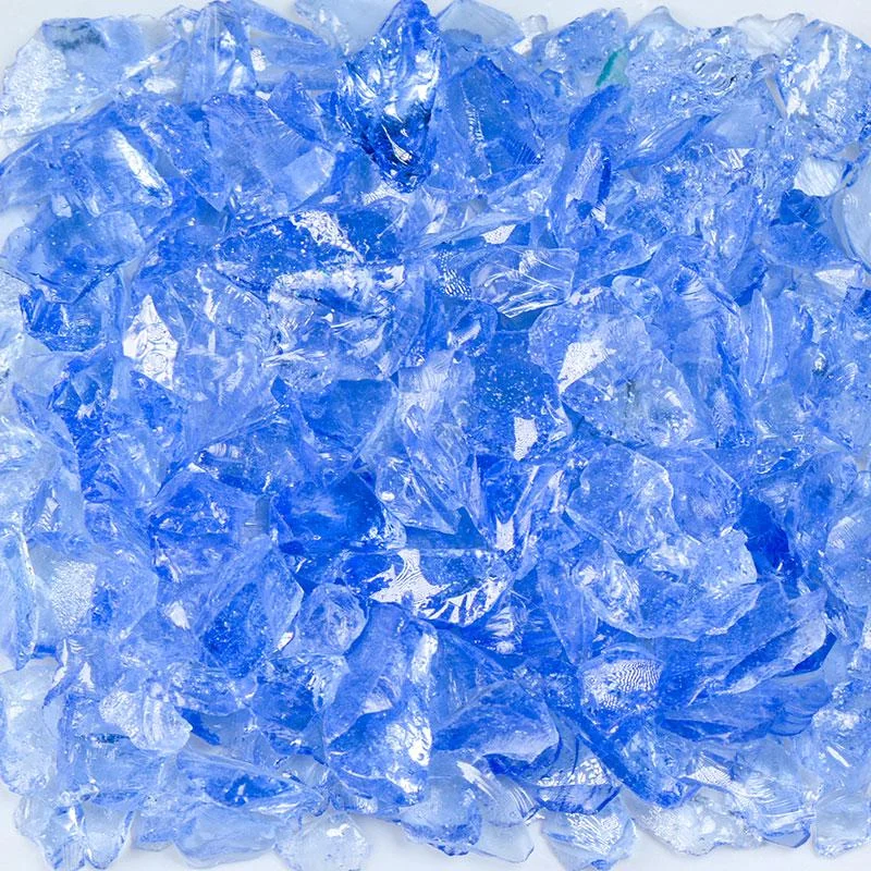 American Specialty Glass Light Blue Size 1 Terrazzo Glass - 50 Lbs