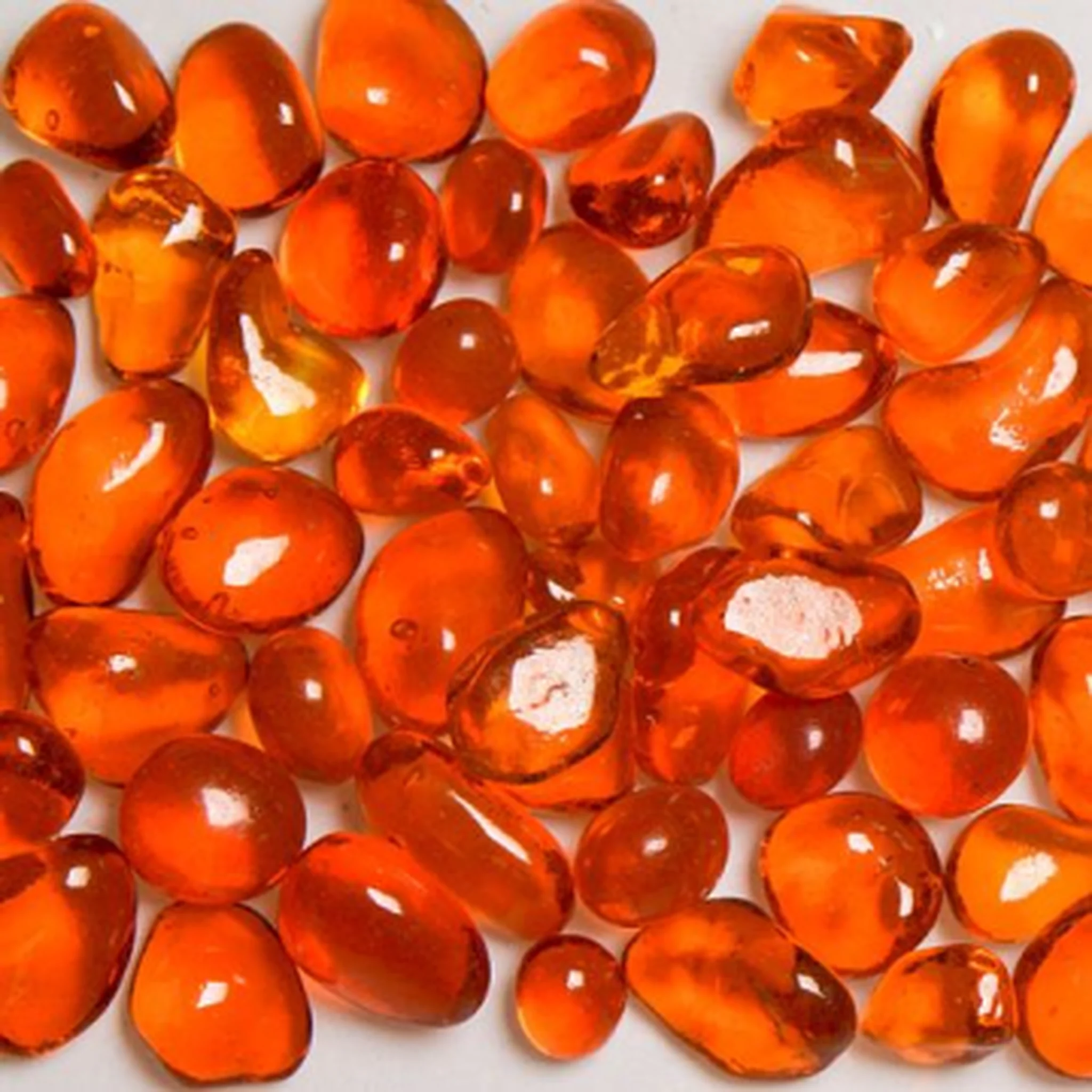 American Specialty Glass Tangerine Size 2 Jelly Bean Glass - 10 Lbs