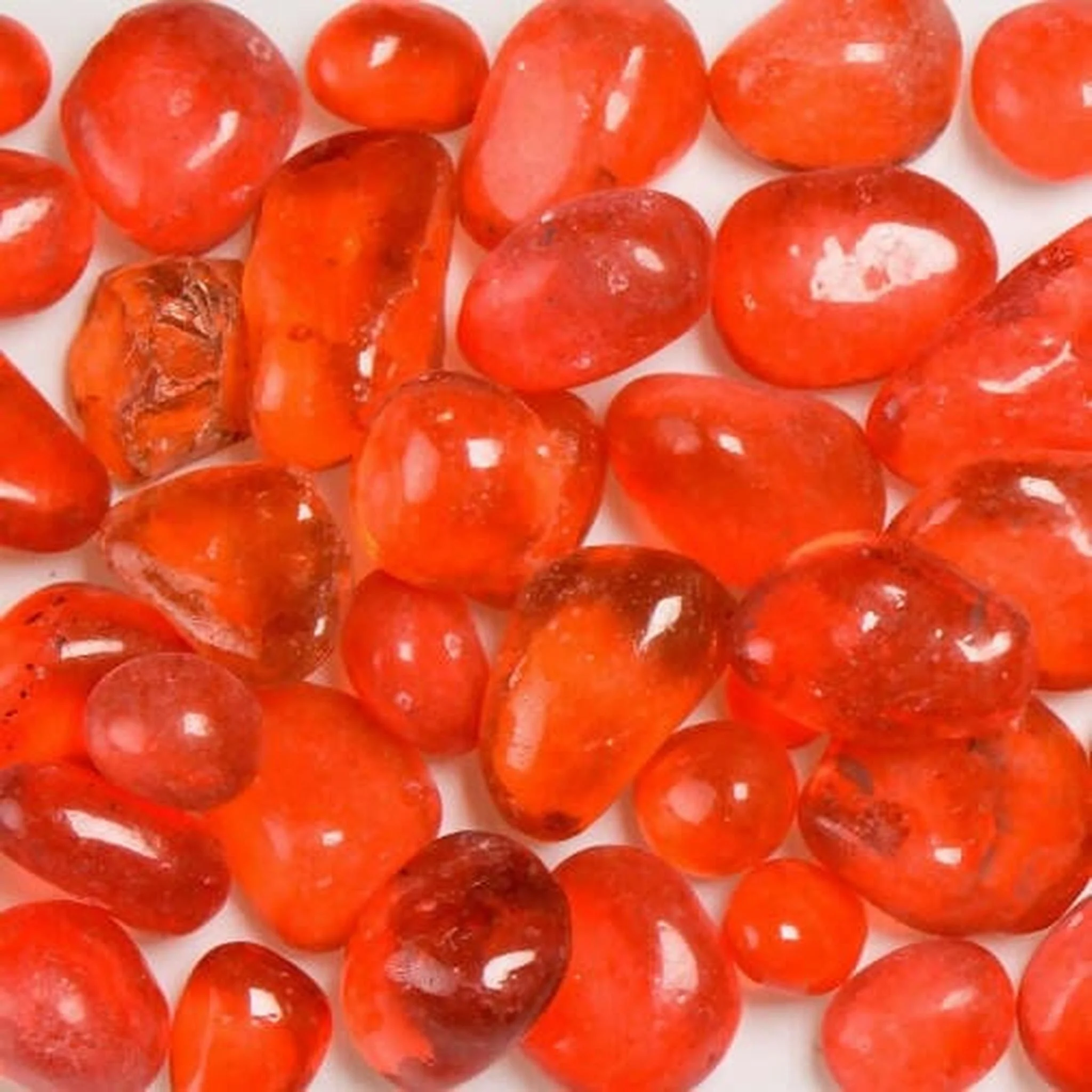 American Specialty Glass Tangerine Size 3 Jelly Bean Glass - 22 Lbs