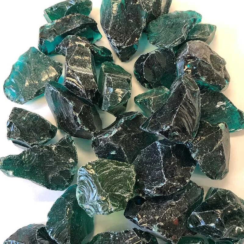 American Specialty Glass Teal Medium Tumbled Landscape Glass - 10 Lbs