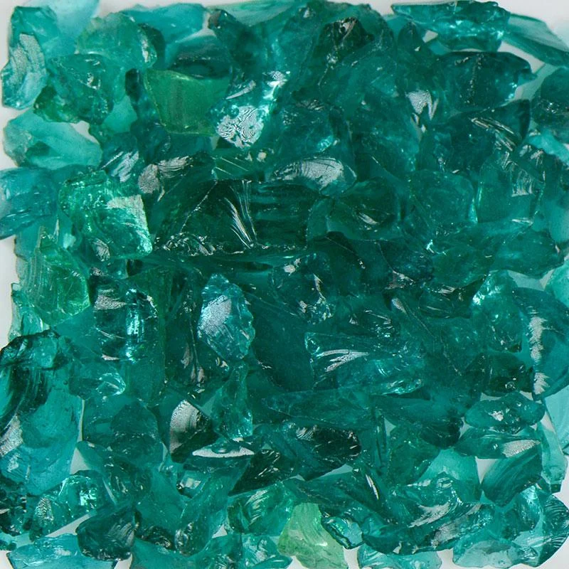 American Specialty Glass Teal Size 2 Tumbled Terrazzo Glass - 50 Lbs