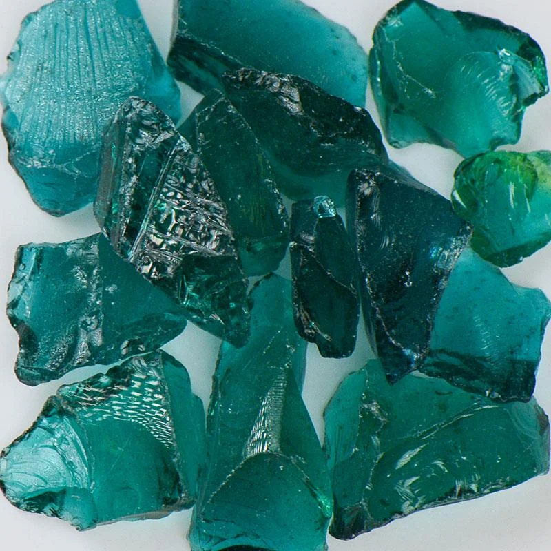 American Specialty Glass Teal Size 3 Tumbled Terrazzo Glass - 10 Lbs