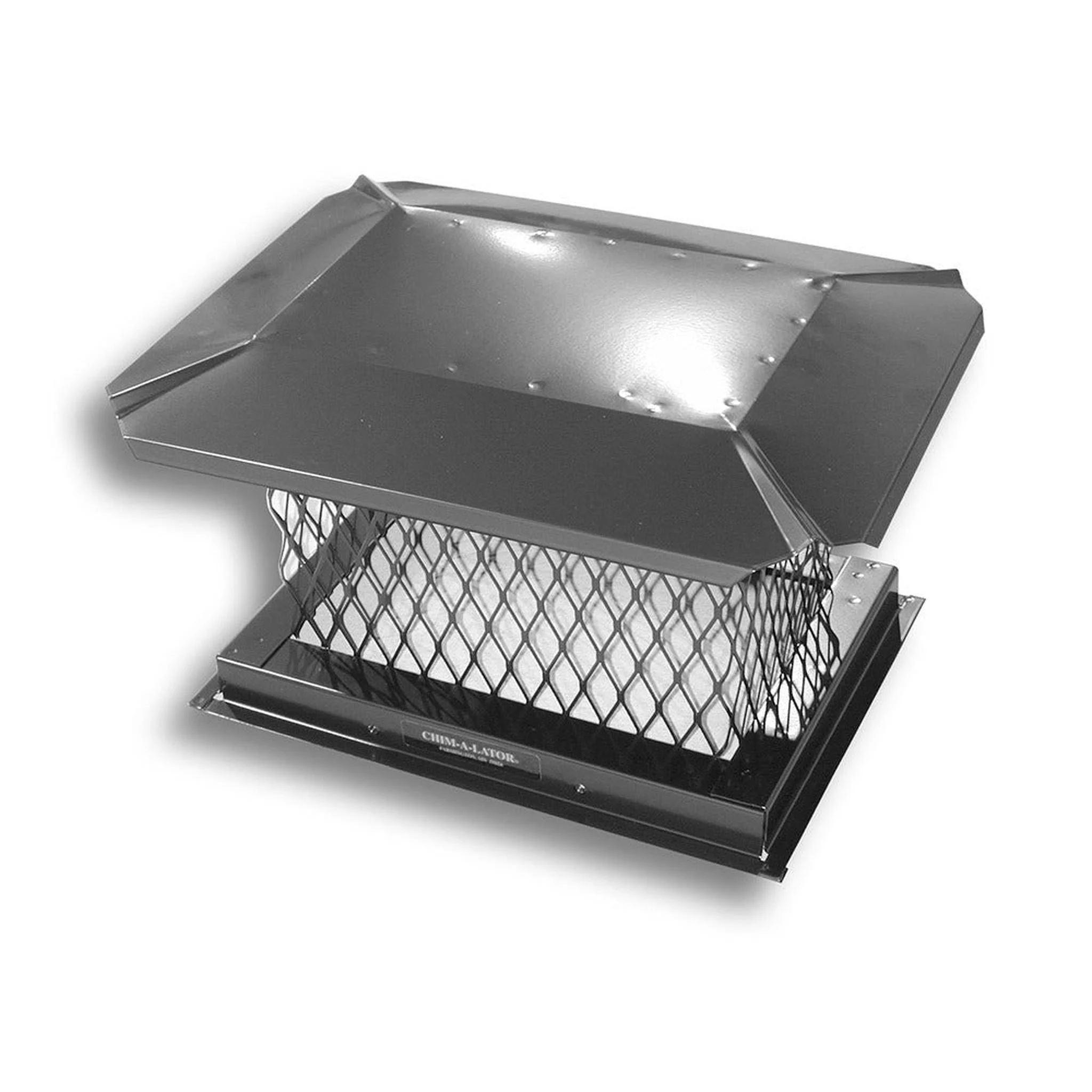 BDM Chim-A-Lator 13" x 21" Black Galvanized Steel California Chimney Cap