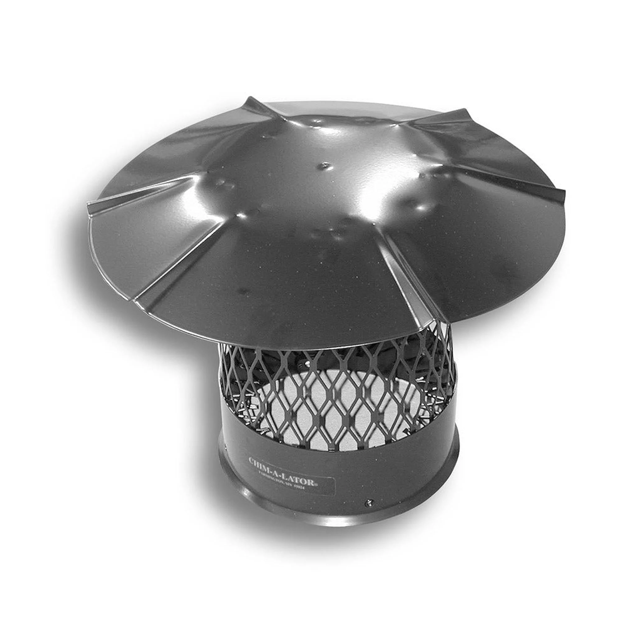 BDM Chim-A-Lator 18" Black Galvanized Steel Round Chimney Cap With 5/8" Mesh