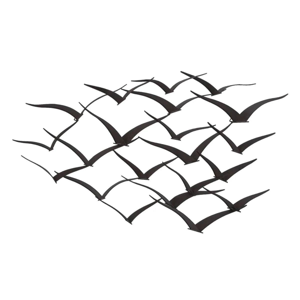 Benzara Metal Flock of Flying Birds Wall Decor, Black