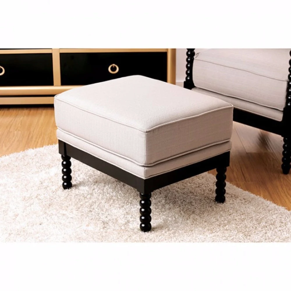 Benzara Sybil Contemporary Ottoman, Beige