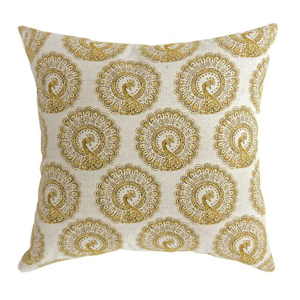 Benzara FIFI Contemporary Small Pillow with pattern Fabric, Yellow Finish, Set of 2