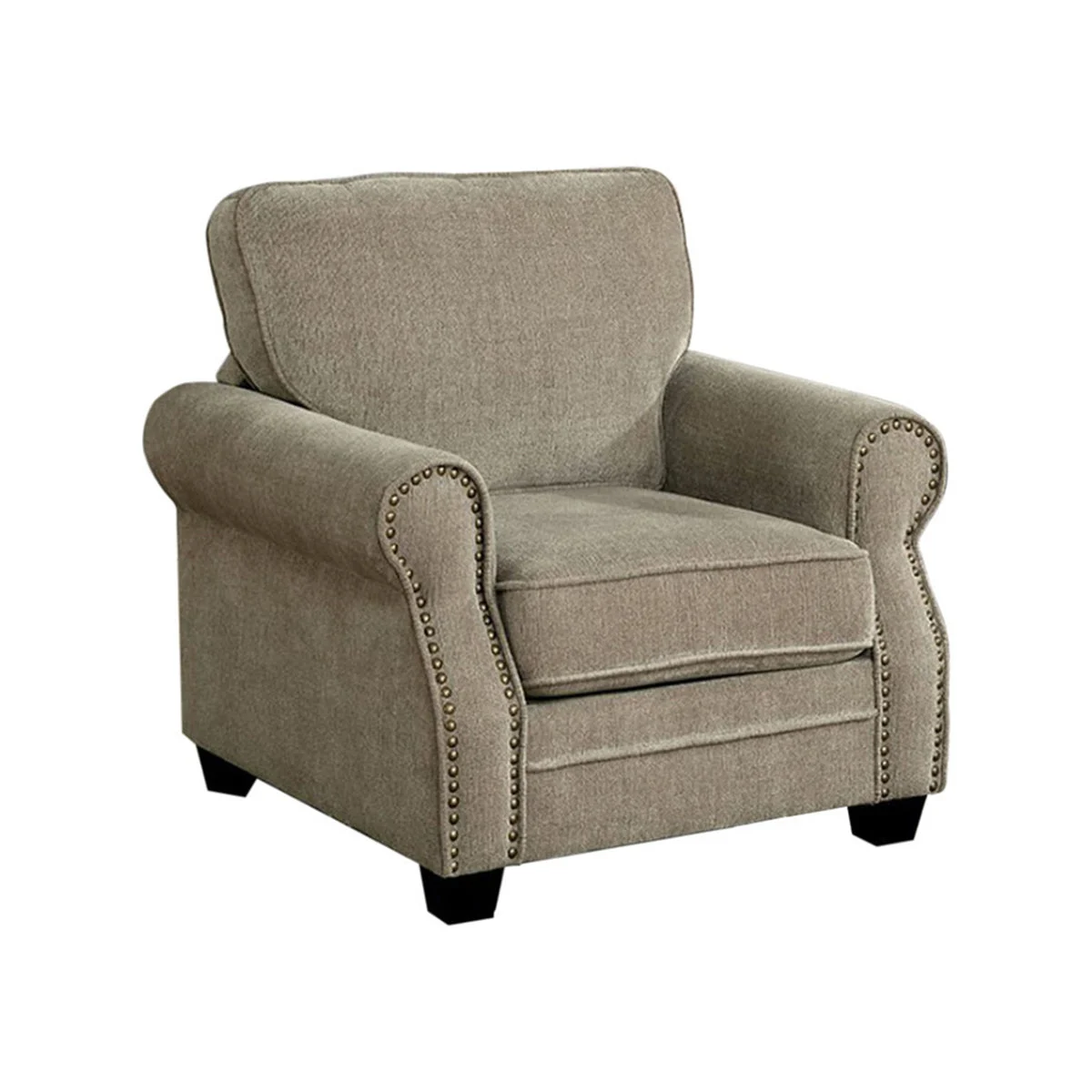 Benzara Lynne Transitional Chair, Brown Finish