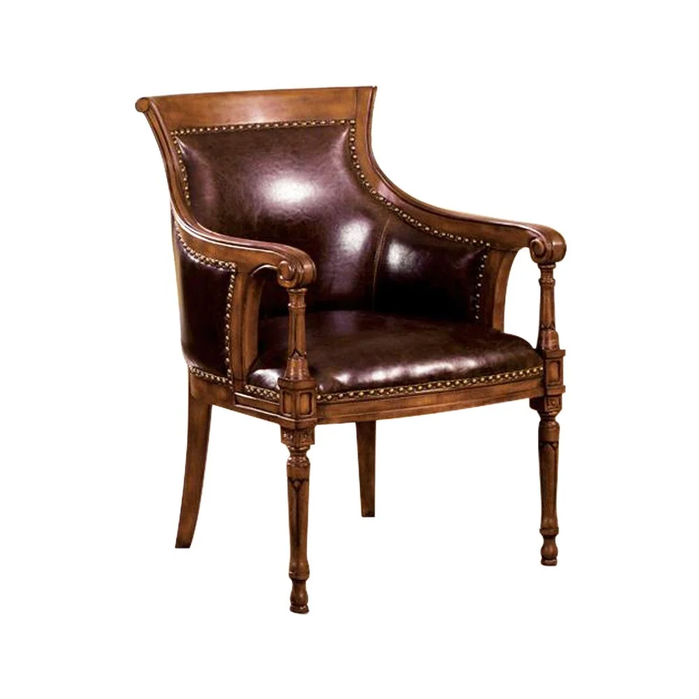 Benzara Kirklees Traditional Kirklees Accent Chair Bonded Leather