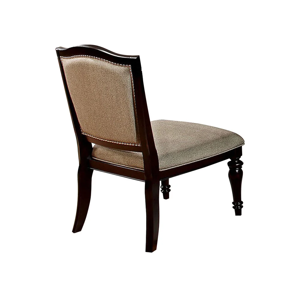 Benzara Harrington Transitional Side Chair, Brown Finish, Set of 2