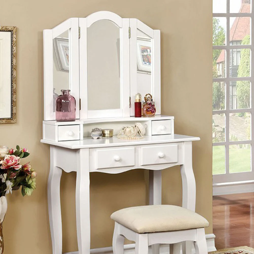 Benzara Janelle Transitional Vanity, White Transitional Vanity, White