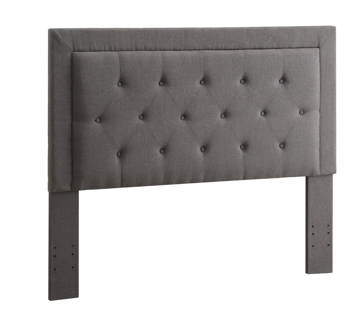 Benzara Fabric Upholstered Full Queen Headboard with Button Tufting, Gray
