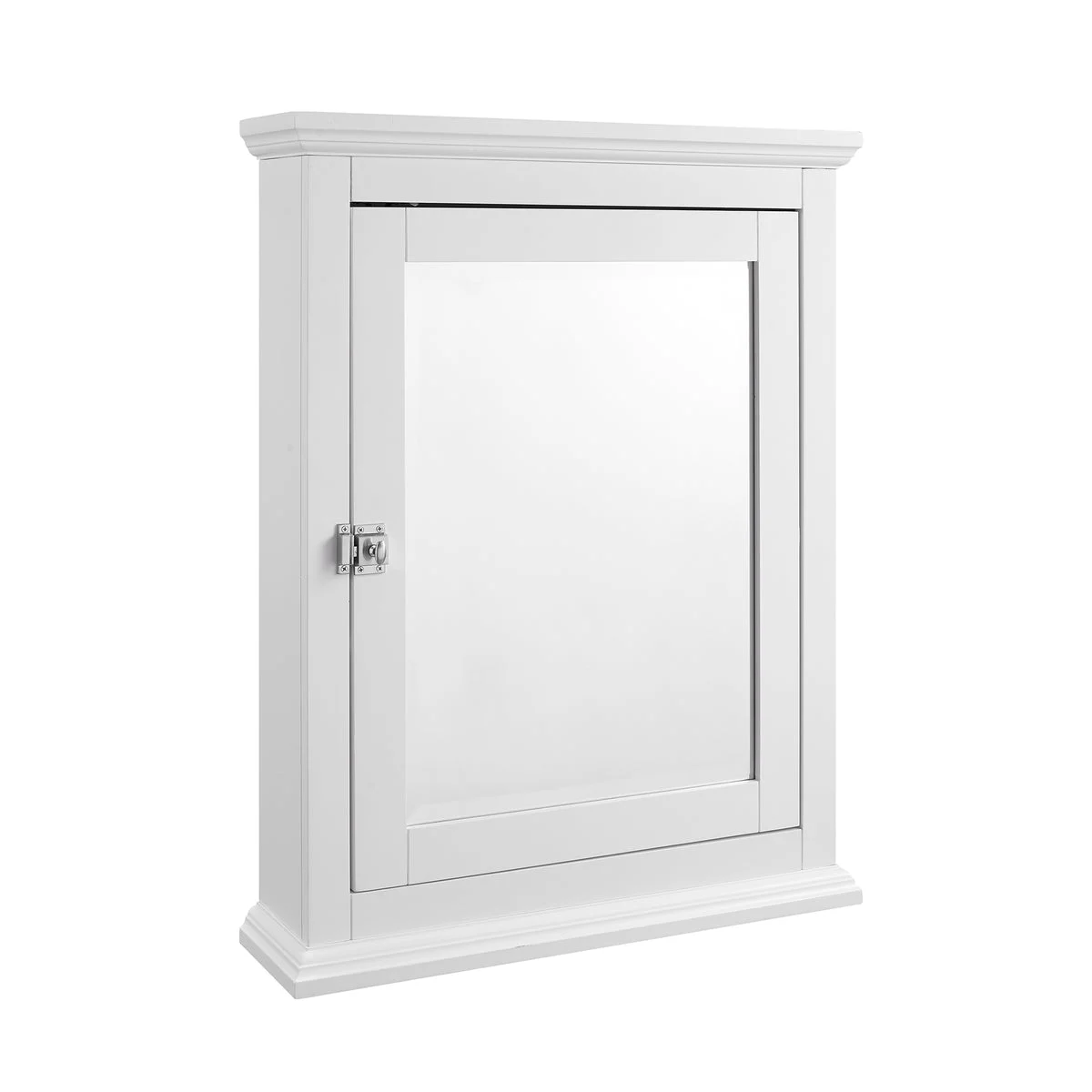 Benzara Wooden Medicine Cabinet with Mirrored Door Storage, White