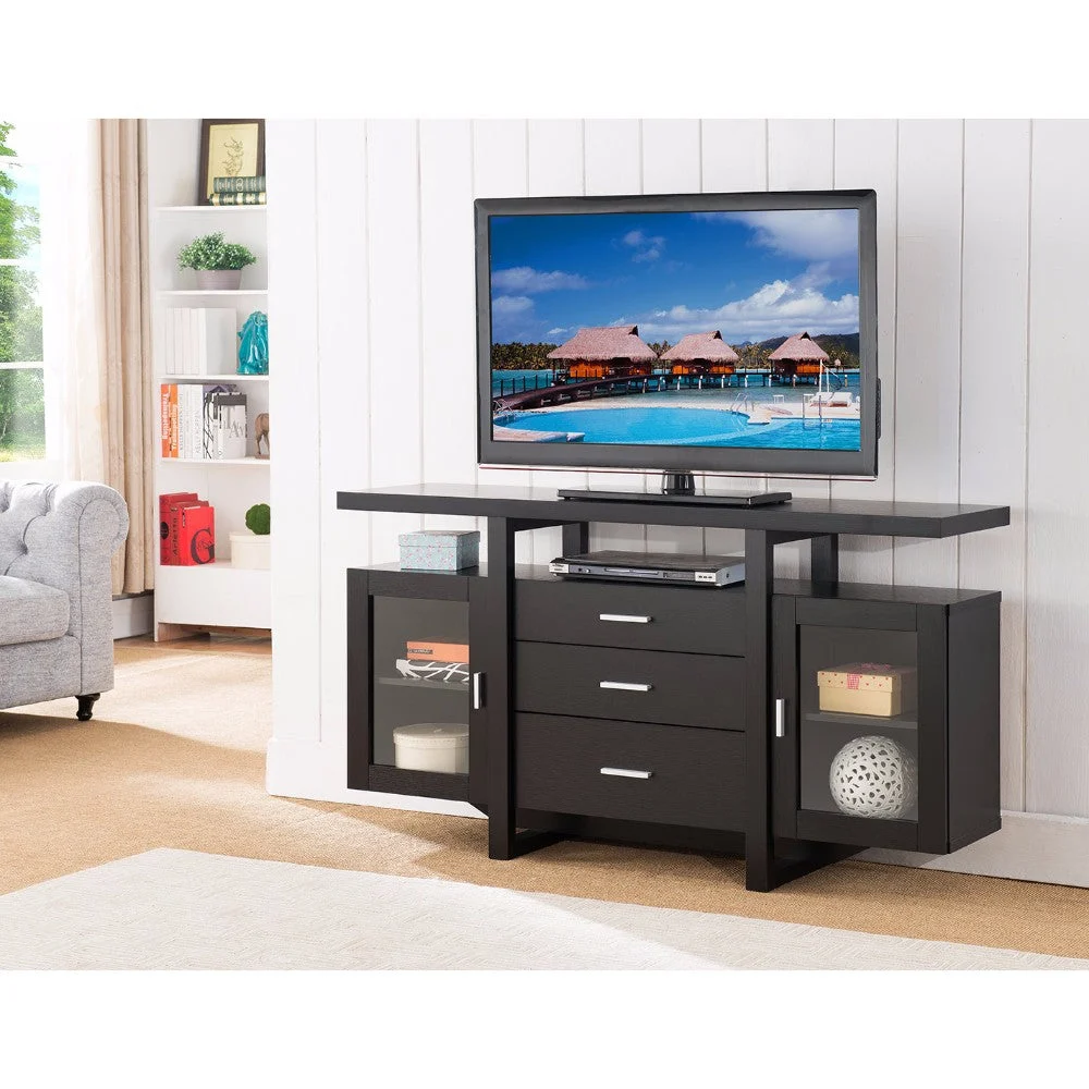 Benzara Striking Spacious Modern TV Stand / Buffet, Black