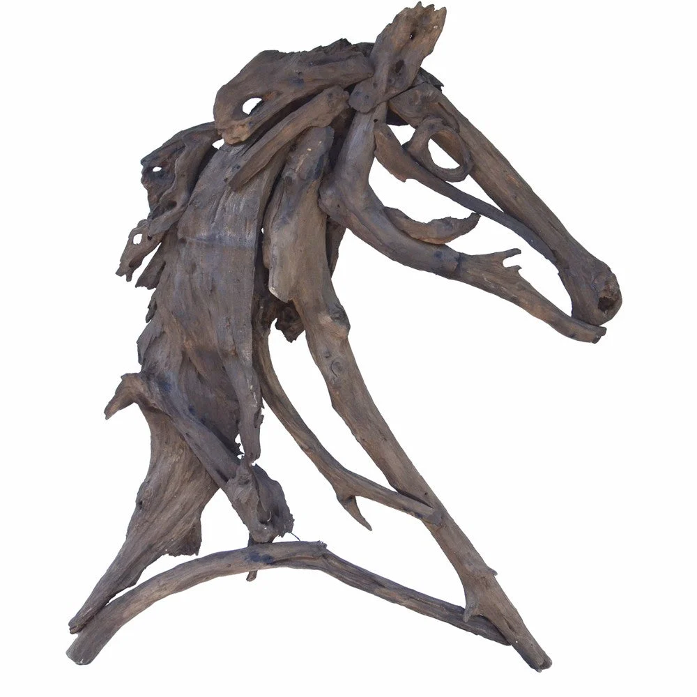 Benzara Stylish Equus Figure, Teak Branches