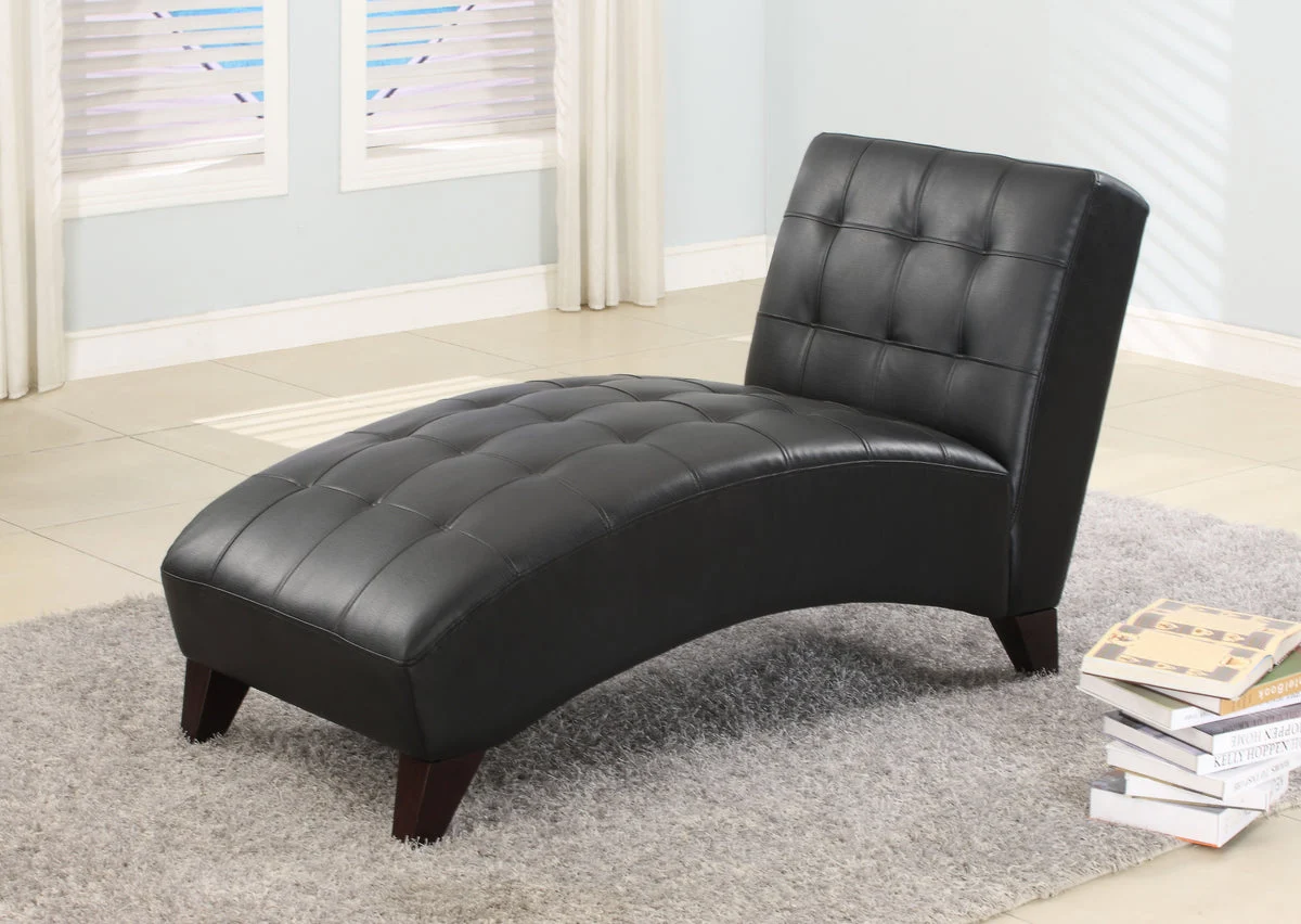 Benzara Anna Lounge Chaise, Black