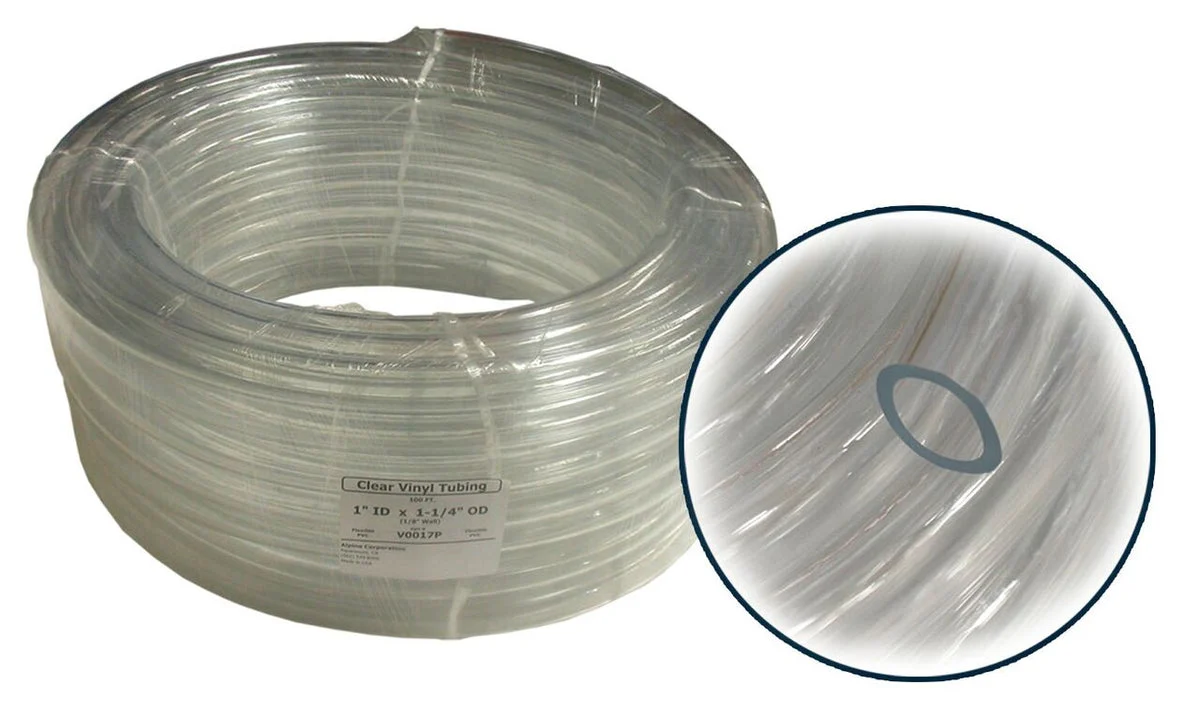Benzara 3/4 Inch Inner Diameter. x 1 in O.D. x 1/8 in Wall PVC Black Tubing x 100`Coil