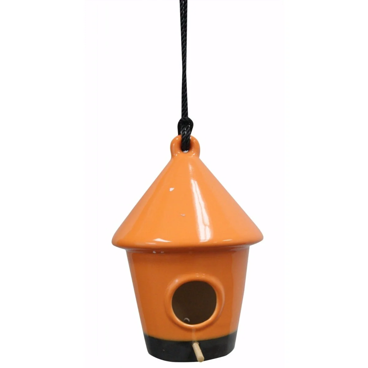 Benzara Orange Ceramic Hanging Bird House