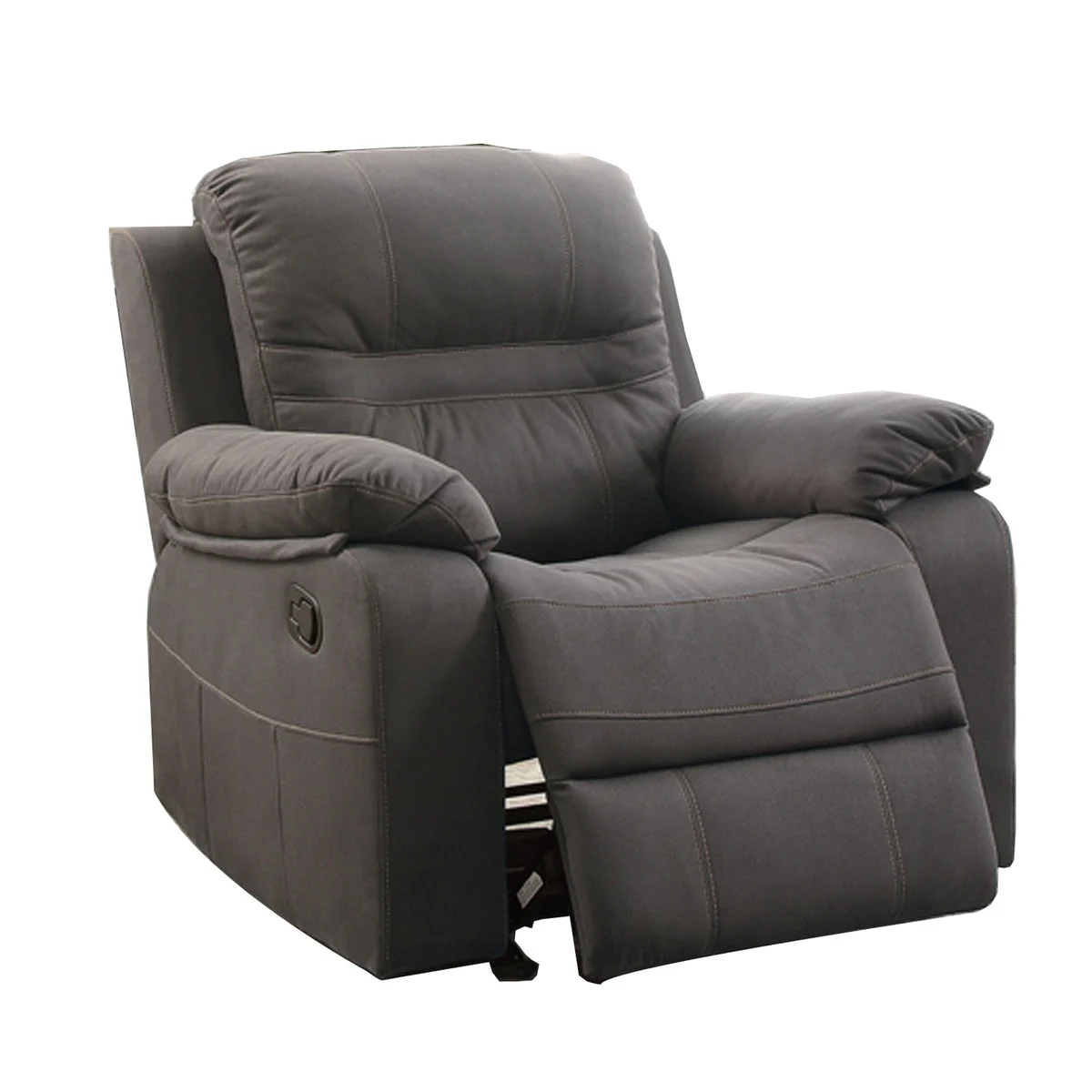 Benzara Leatherette Rocker Recliner in Gray