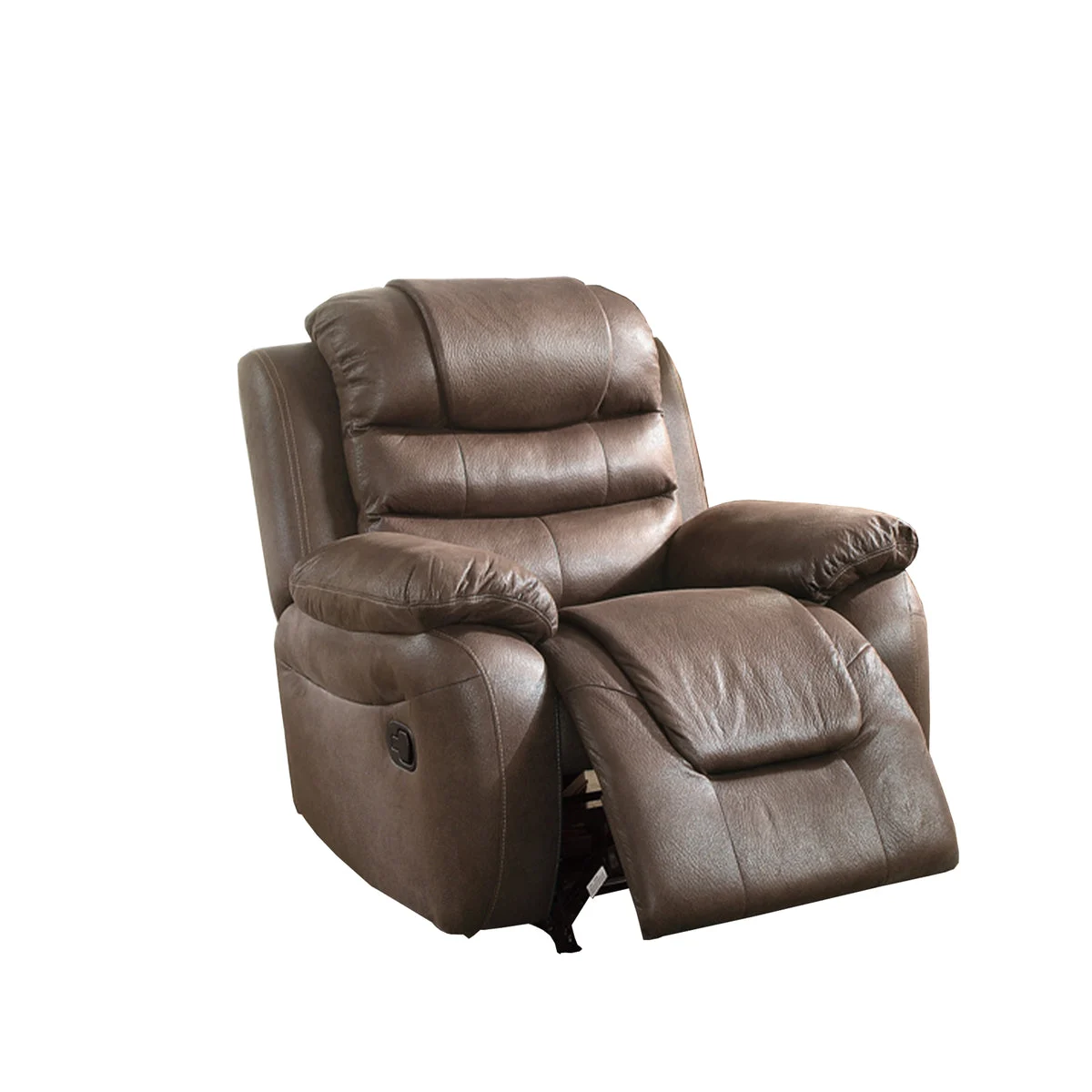 Benzara Leatherette Rocker Recliner in Dark Coffee Brown