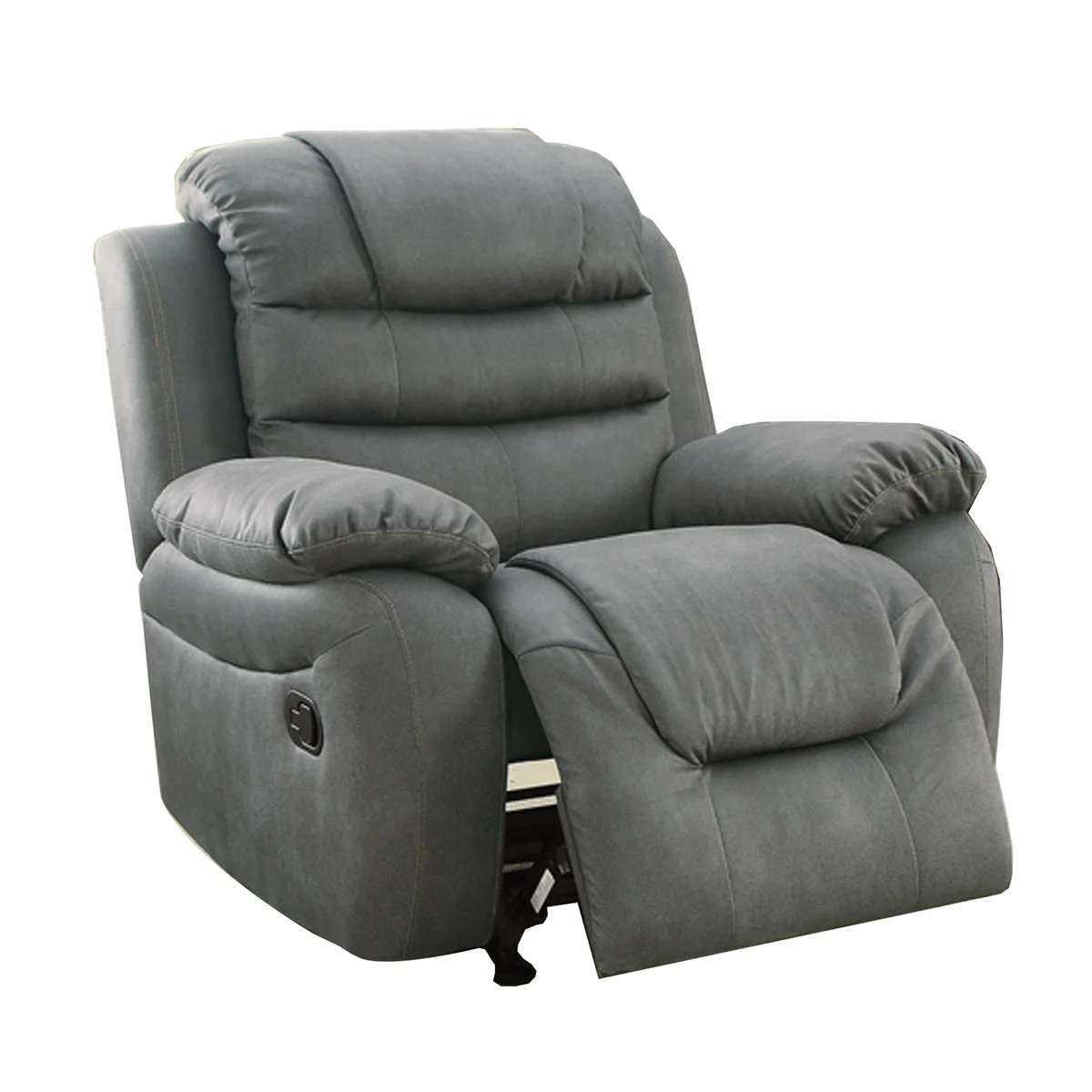 Benzara Leatherette Rocker Recliner in Slate Gray