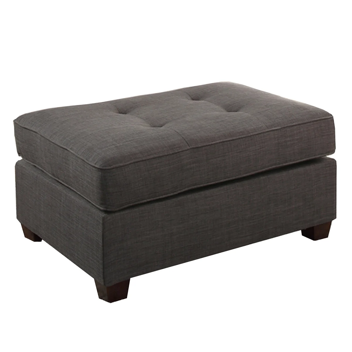 Benzara Cocktail Ottoman in Dark Gray Dorris Fabric