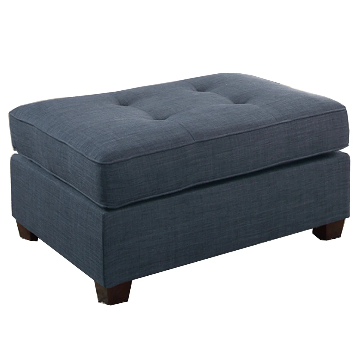 Benzara Cocktail Ottoman in Blue Dorris Fabric