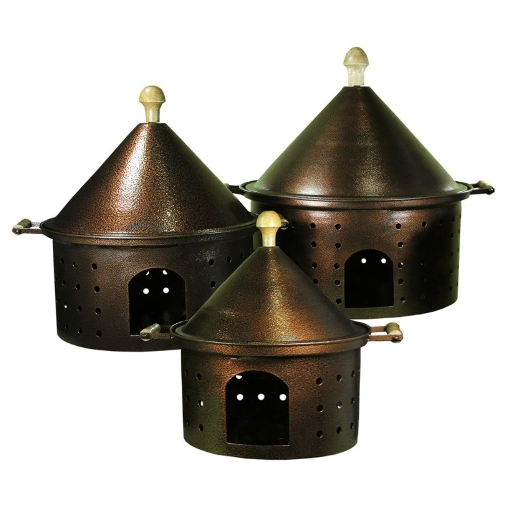 Benzara Bonny 3 Piece Chafing Dish with Steal Tub, Bronze