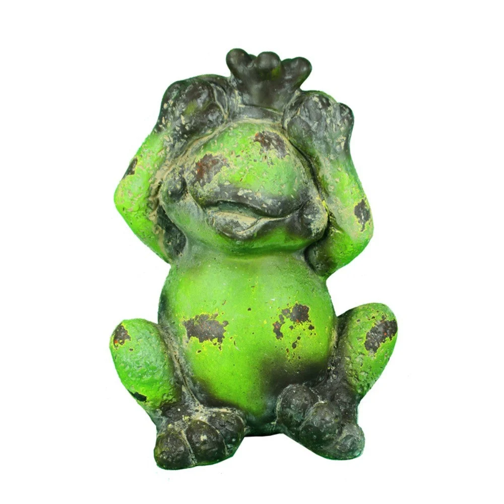 Benzara Vogue Figurine Frog with Boo, Green