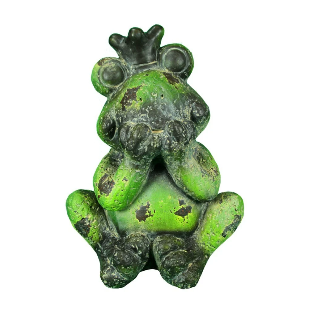 Benzara Rustically Charmed Figurine Frog, Green