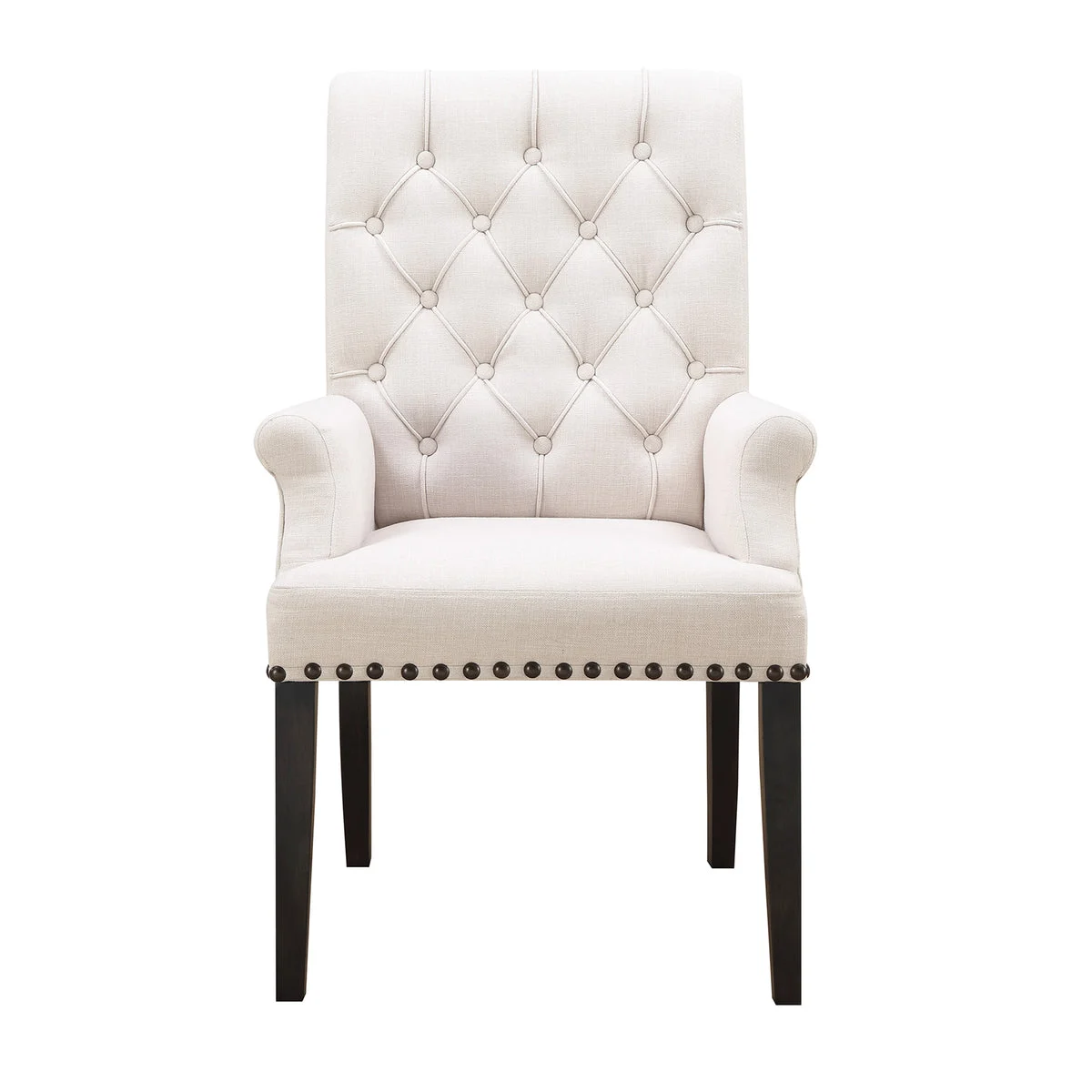 Benzara William Parson Side Dining Chair, Beige & Smokey Black