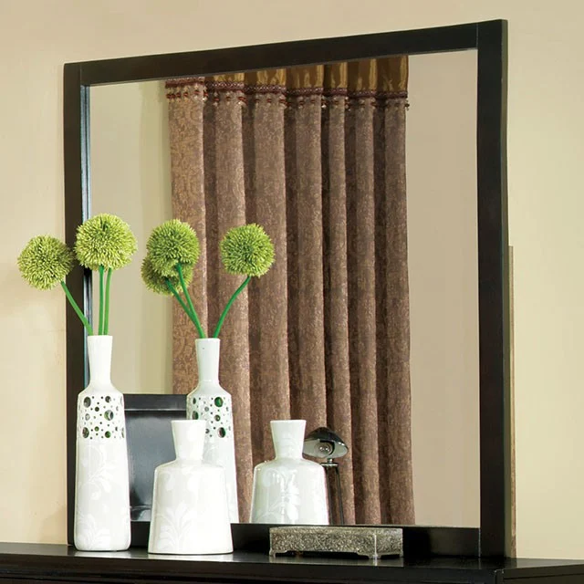 Benzara Contemporary Mirror with Wooden Frame, Espresso Brown