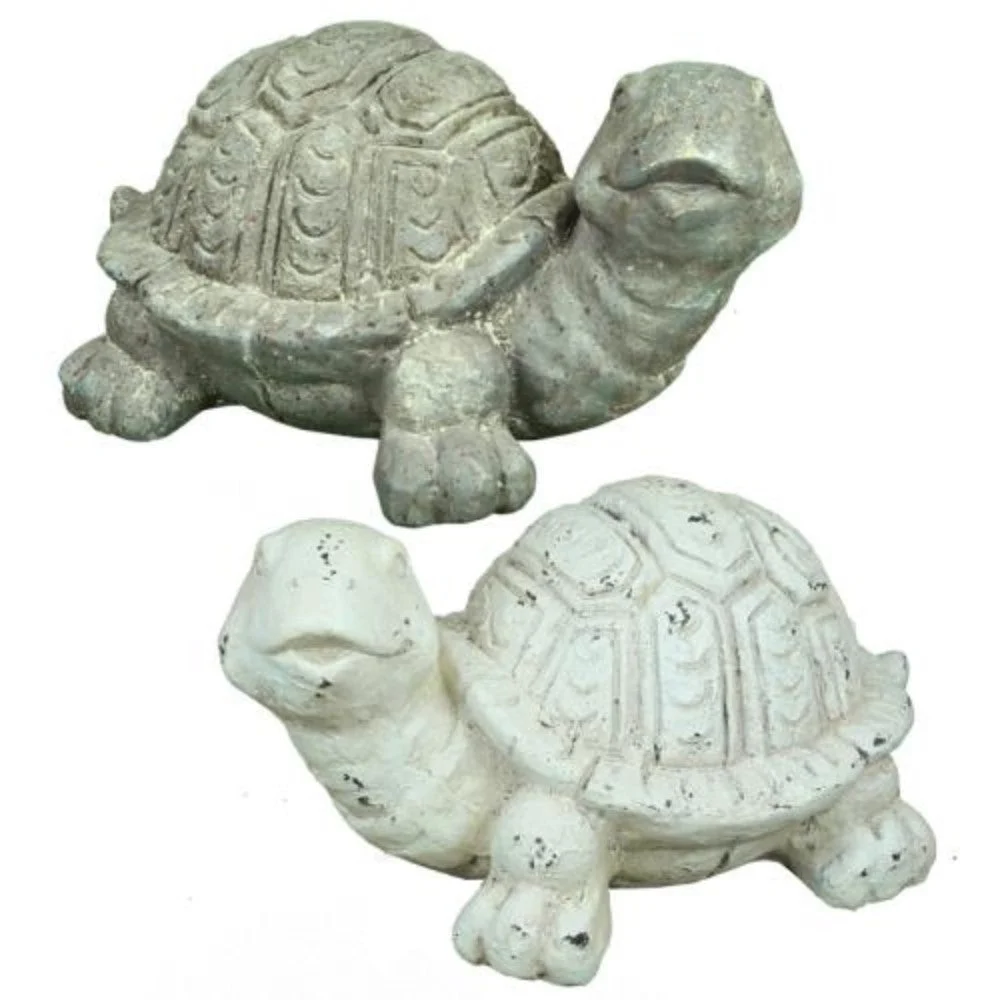 Benzara Aged & Weathered Garden Turtle 2 Assorted
