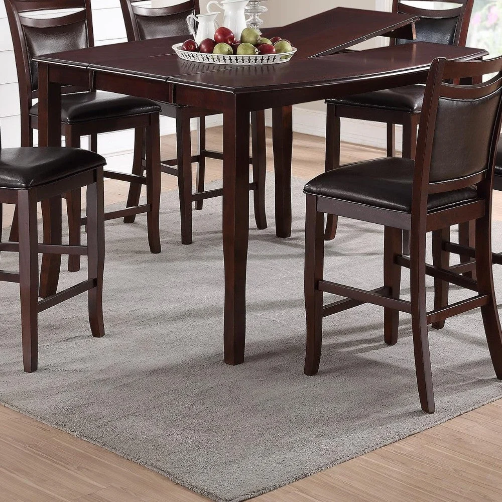 Benzara Anticardium Wood Counter Height Extension Table Brown