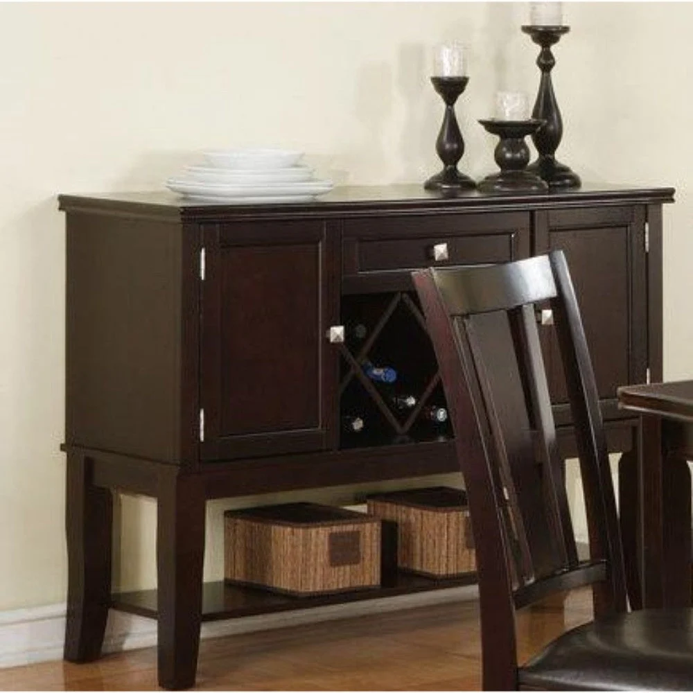 Benzara Chicly Styled Rubber Wood Server, Brown