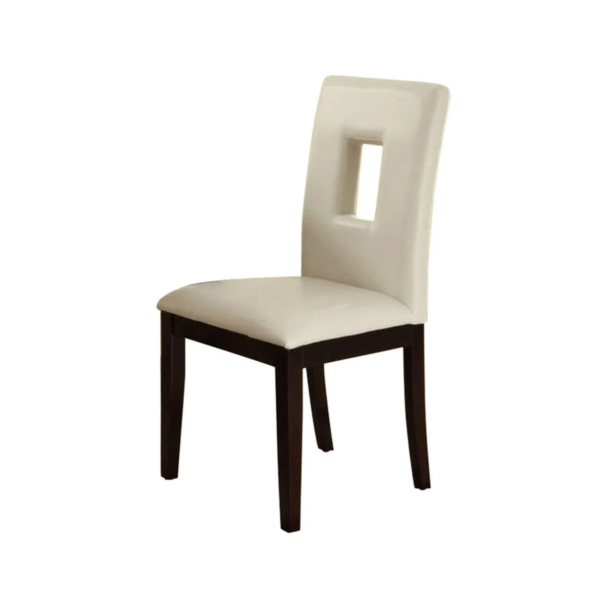 Benzara Classic Pine Wood Dining Chairs, Set of 2, White and Brown