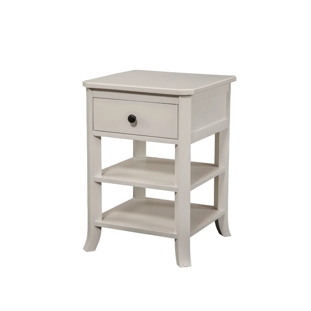 Benzara Simply Decorous Mahogany Wood Nightstand, White